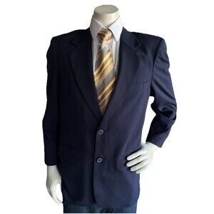 Gianni Versace Blazer Men 40 Wool Navy Sport Coat Jacket Made in Italy